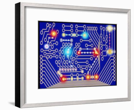 Computer Artwork Representing a Circuit Board-Mehau Kulyk-Framed Photographic Print