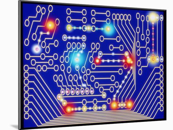 Computer Artwork Representing a Circuit Board-Mehau Kulyk-Mounted Photographic Print