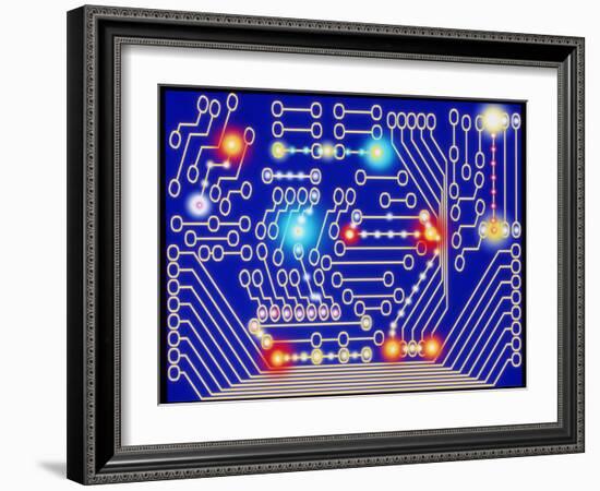 Computer Artwork Representing a Circuit Board-Mehau Kulyk-Framed Photographic Print