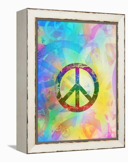 Computer Designed Highly Detailed Grunge Abstract Textured Collage - Peace Background-Gordan-Framed Stretched Canvas