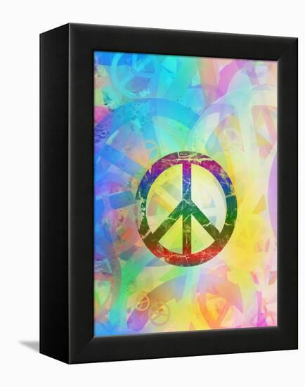 Computer Designed Highly Detailed Grunge Abstract Textured Collage - Peace Background-Gordan-Framed Stretched Canvas