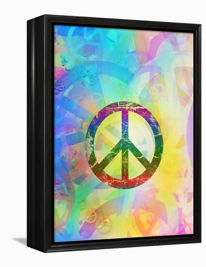 Computer Designed Highly Detailed Grunge Abstract Textured Collage - Peace Background-Gordan-Framed Stretched Canvas