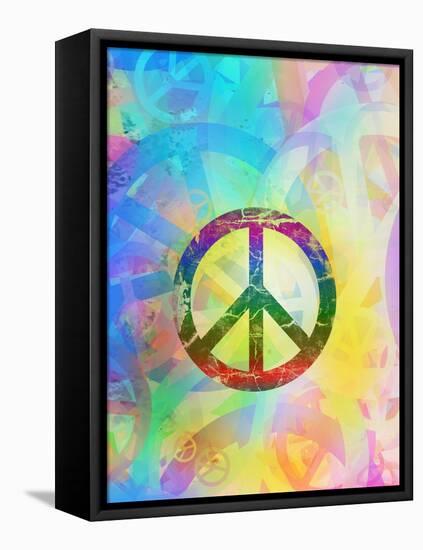 Computer Designed Highly Detailed Grunge Abstract Textured Collage - Peace Background-Gordan-Framed Stretched Canvas