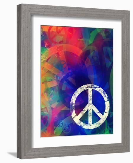 Computer Designed Highly Detailed Grunge Abstract Textured Collage - Peace Background-Gordan-Framed Art Print