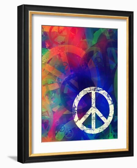 Computer Designed Highly Detailed Grunge Abstract Textured Collage - Peace Background-Gordan-Framed Art Print