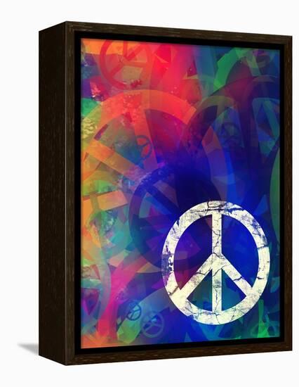 Computer Designed Highly Detailed Grunge Abstract Textured Collage - Peace Background-Gordan-Framed Stretched Canvas