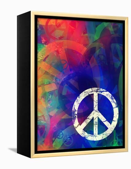 Computer Designed Highly Detailed Grunge Abstract Textured Collage - Peace Background-Gordan-Framed Stretched Canvas