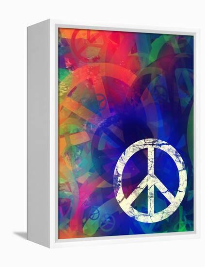 Computer Designed Highly Detailed Grunge Abstract Textured Collage - Peace Background-Gordan-Framed Stretched Canvas