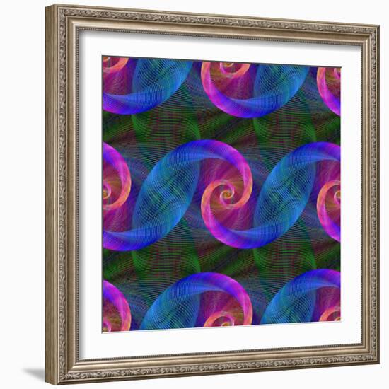 Computer Generated Spiral Fractal Pattern Background-David Zydd-Framed Photographic Print