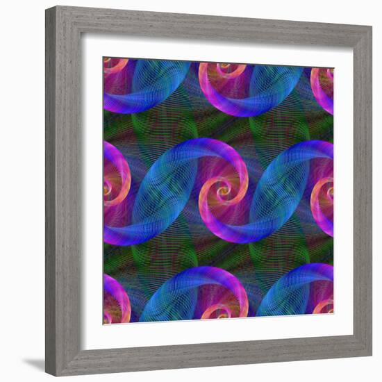 Computer Generated Spiral Fractal Pattern Background-David Zydd-Framed Photographic Print