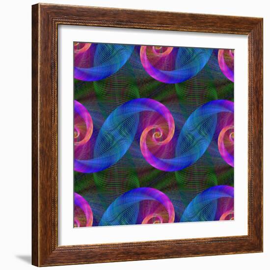 Computer Generated Spiral Fractal Pattern Background-David Zydd-Framed Photographic Print