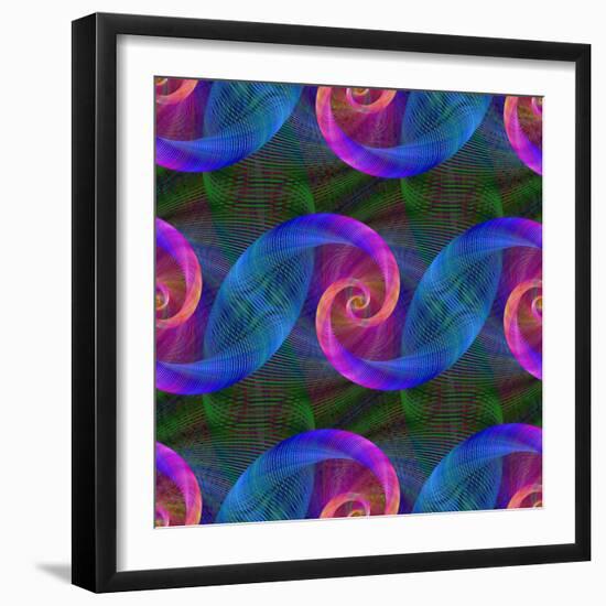 Computer Generated Spiral Fractal Pattern Background-David Zydd-Framed Photographic Print