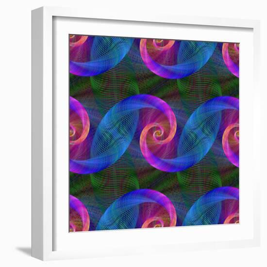 Computer Generated Spiral Fractal Pattern Background-David Zydd-Framed Photographic Print