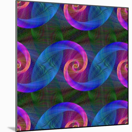 Computer Generated Spiral Fractal Pattern Background-David Zydd-Mounted Photographic Print