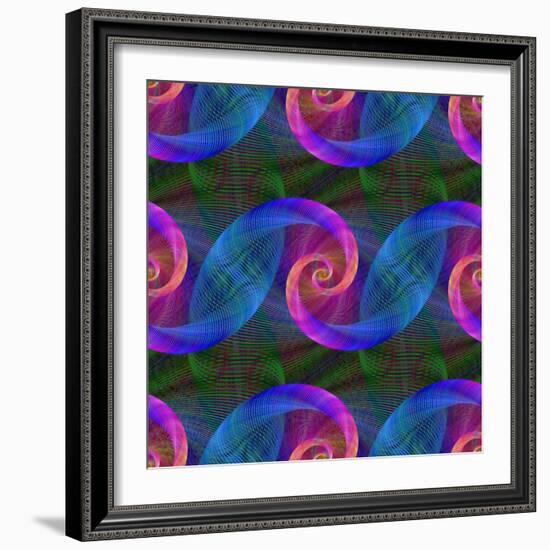 Computer Generated Spiral Fractal Pattern Background-David Zydd-Framed Photographic Print