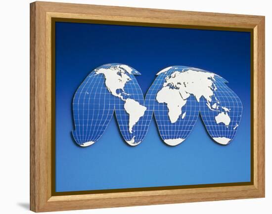 Computer Generated World Map-Chris Rogers-Framed Premier Image Canvas