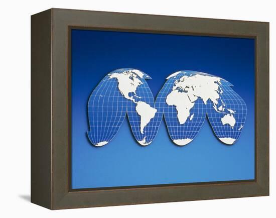 Computer Generated World Map-Chris Rogers-Framed Premier Image Canvas