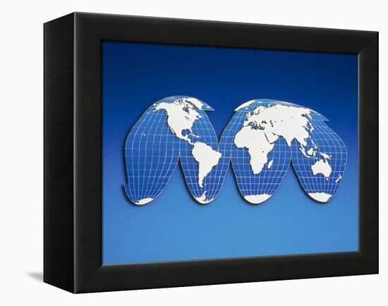 Computer Generated World Map-Chris Rogers-Framed Premier Image Canvas