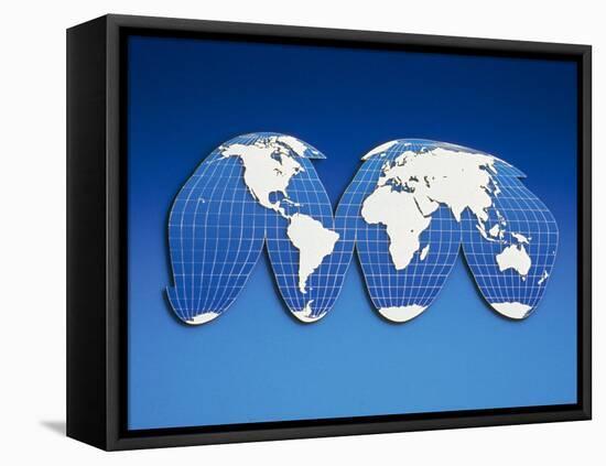 Computer Generated World Map-Chris Rogers-Framed Premier Image Canvas