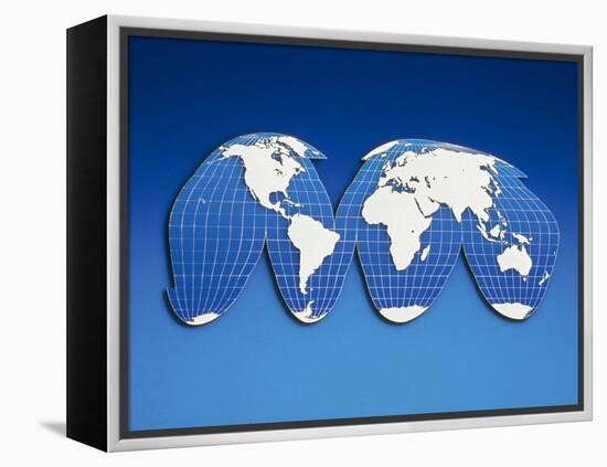 Computer Generated World Map-Chris Rogers-Framed Premier Image Canvas