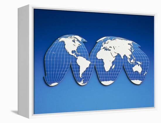 Computer Generated World Map-Chris Rogers-Framed Premier Image Canvas