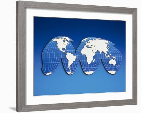 Computer Generated World Map-Chris Rogers-Framed Photographic Print