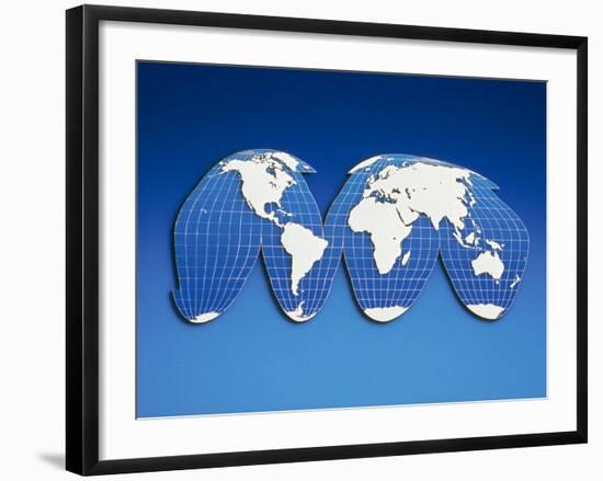 Computer Generated World Map-Chris Rogers-Framed Photographic Print