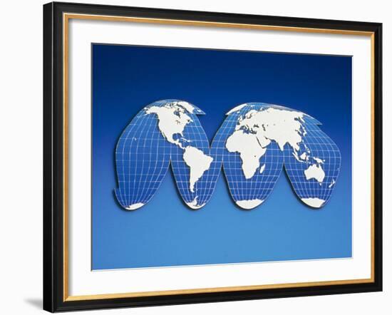 Computer Generated World Map-Chris Rogers-Framed Photographic Print