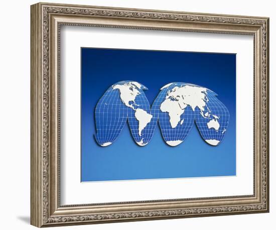 Computer Generated World Map-Chris Rogers-Framed Photographic Print