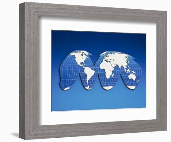 Computer Generated World Map-Chris Rogers-Framed Photographic Print