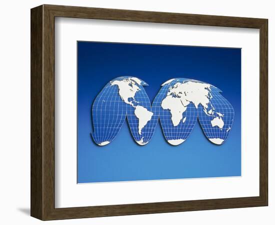 Computer Generated World Map-Chris Rogers-Framed Photographic Print