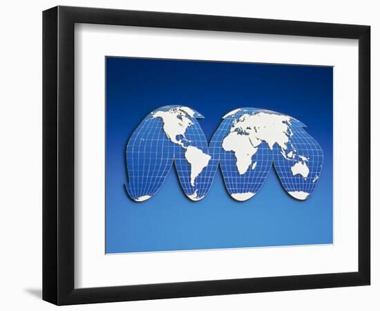 Computer Generated World Map-Chris Rogers-Framed Photographic Print