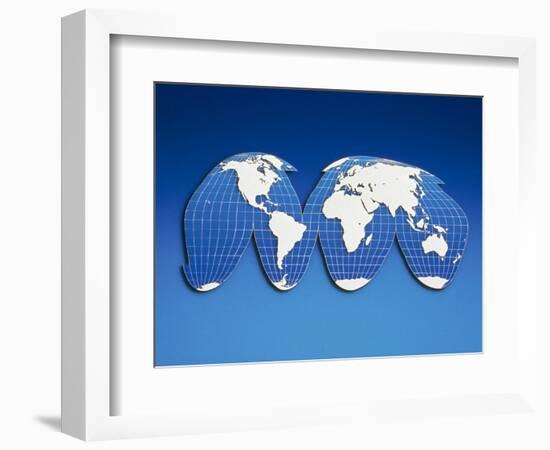 Computer Generated World Map-Chris Rogers-Framed Photographic Print