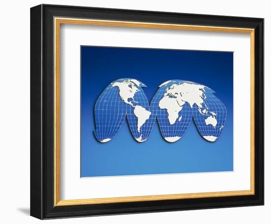 Computer Generated World Map-Chris Rogers-Framed Photographic Print