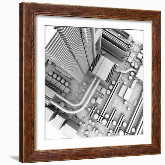 Computer Motherboard, Artwork-PASIEKA-Framed Premium Photographic Print