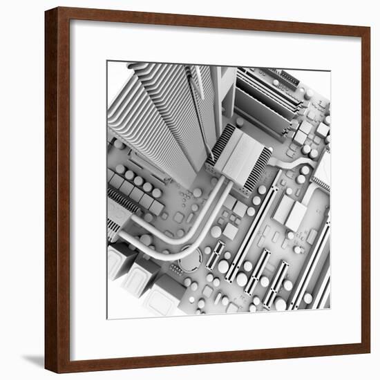 Computer Motherboard, Artwork-PASIEKA-Framed Premium Photographic Print