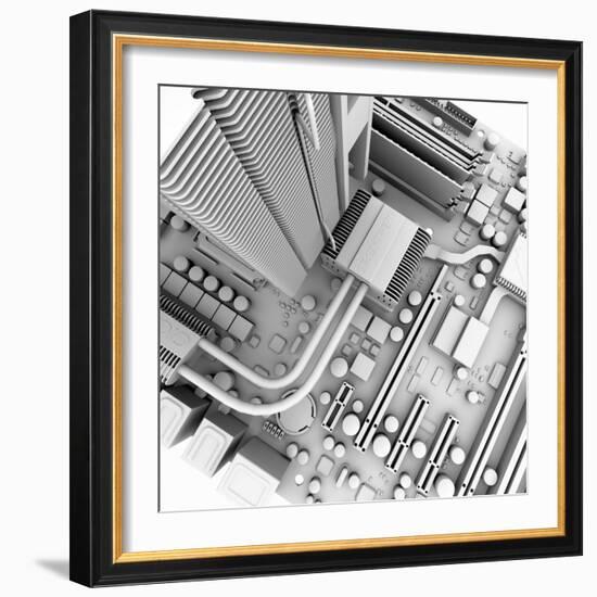 Computer Motherboard, Artwork-PASIEKA-Framed Premium Photographic Print