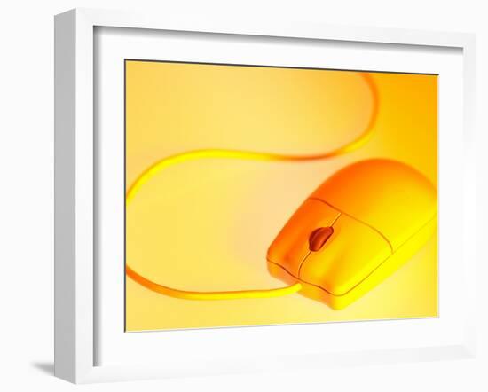 Computer Mouse in Yellow Light-null-Framed Photographic Print