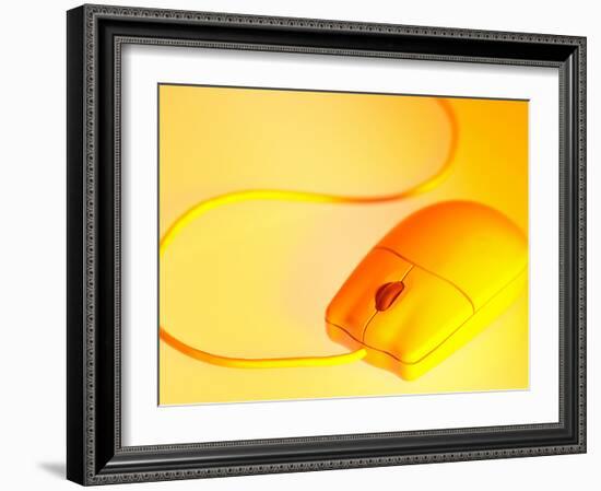 Computer Mouse in Yellow Light-null-Framed Photographic Print
