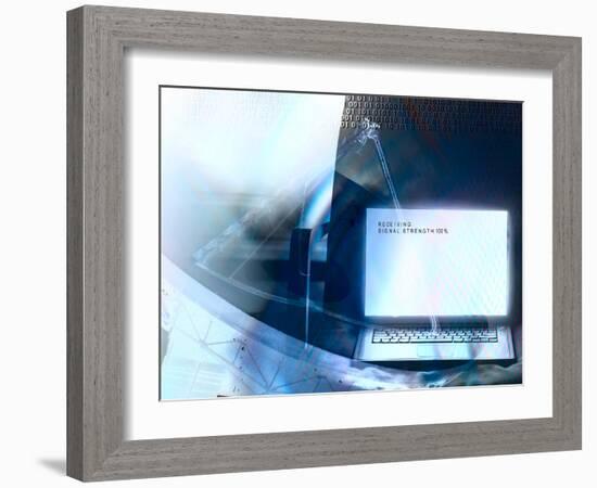 Computer Receiving Signal-null-Framed Photographic Print