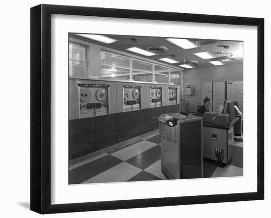 Computer Room Scene, the Park Gate Iron and Steel Co, Rotherham, 1964-Michael Walters-Framed Photographic Print