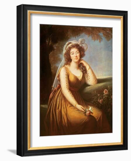 Comtesse Du Barry, Holding a Rose-Elisabeth Louise Vigee-LeBrun-Framed Giclee Print