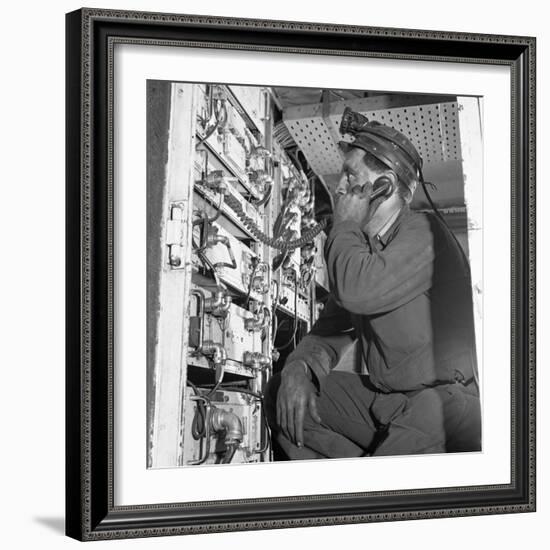 Comunications, a Miner from Bevercotes Colliery, Nottinghamshire, 1967-Michael Walters-Framed Photographic Print
