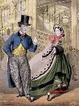 A Lady and a Gentleman by the Entrance to the Oxford Music Hall, Oxford St, Westminster, C1860-Concanen & Lee-Framed Giclee Print