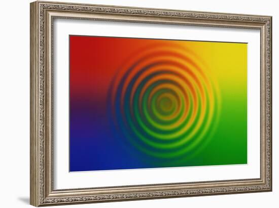 Concentric Circles in Color Field-null-Framed Giclee Print