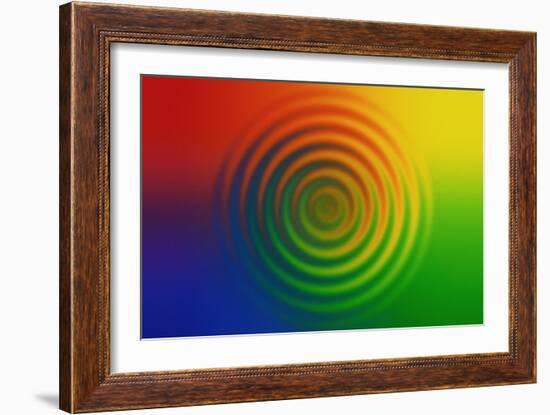 Concentric Circles in Color Field-null-Framed Giclee Print