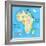 Concept Design Map of African Continent with Animals Drawing in Funny Cartoon Style for Kids and Pr-Dunhill-Framed Art Print