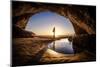 Concept Image of a Man Standing in Front of a Cave Exit-Skyimages-Mounted Photographic Print