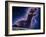 Conceptual Art of a Ghostly Dinosaur Over the Moon-Joe Tucciarone-Framed Photographic Print