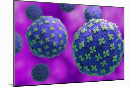 Conceptual biomedical illustration of the Hantaan virus.-Stocktrek Images-Mounted Art Print